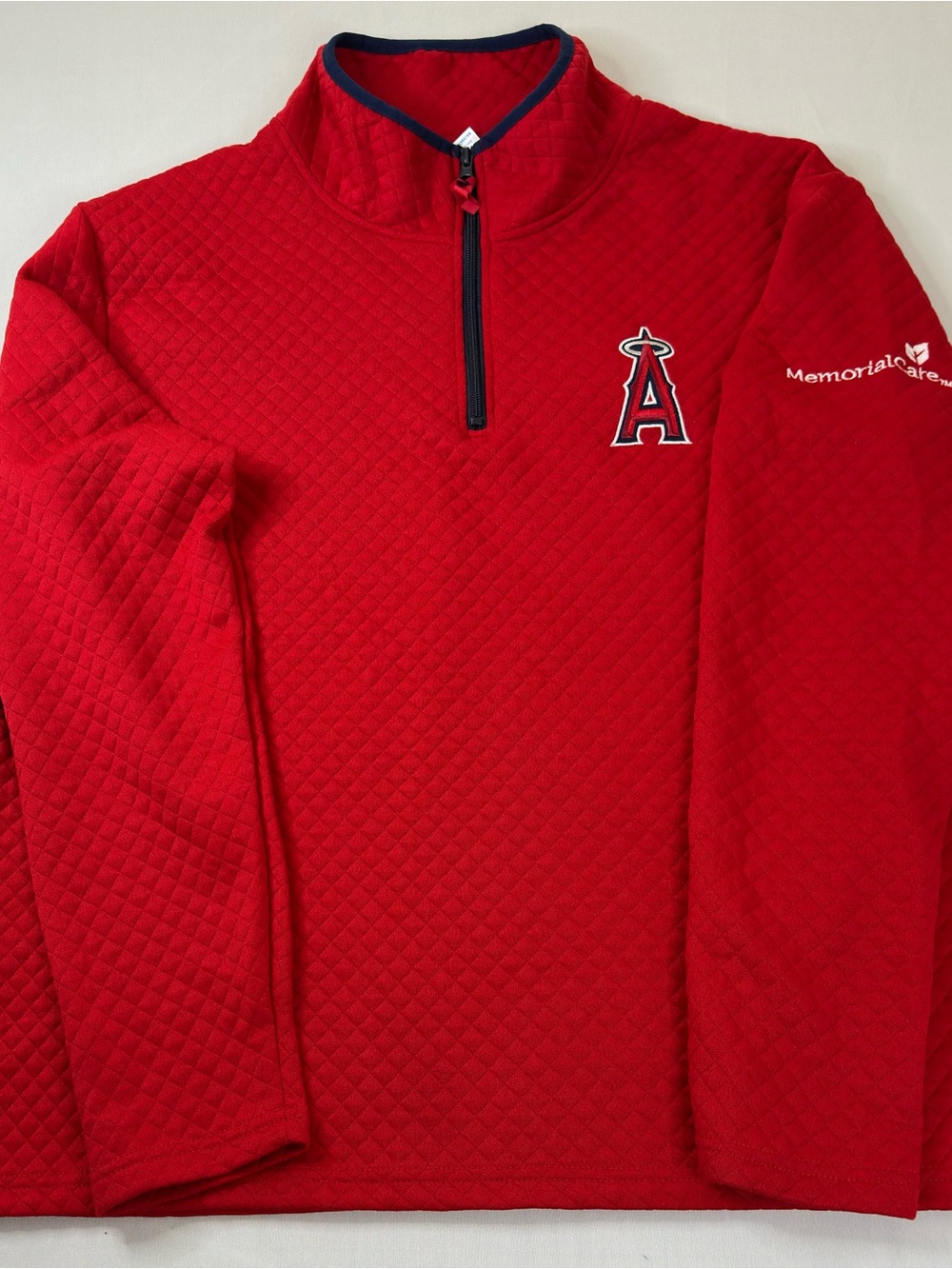 LA Angels MLB Quilted 1/4 Zip Pullover Lg game-day streetware fan team logo wear